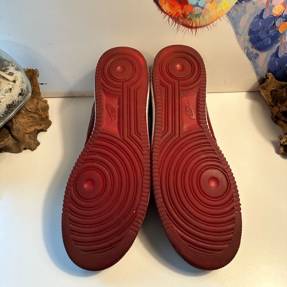 Nike Air-Force 1 Team Red Patent Leather Sneakers - Picture 3 of 7